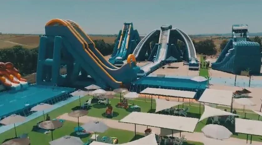 Water slides at Aqua Park El Casar